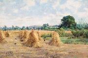 Arthur Boyd Houghton Wheatfield, Wiltshire oil painting artist